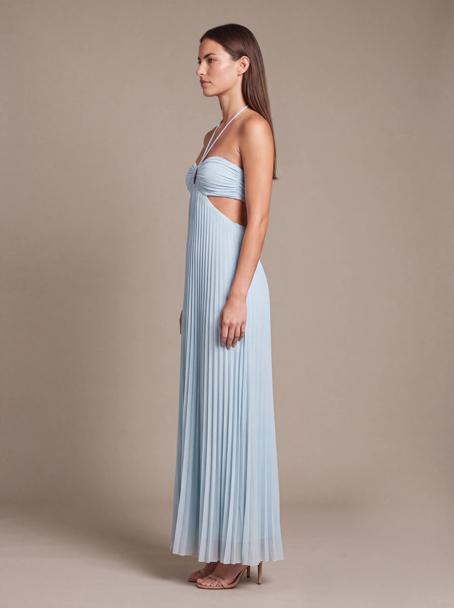 SIENNA MAXI DRESS Sky Mist studio side