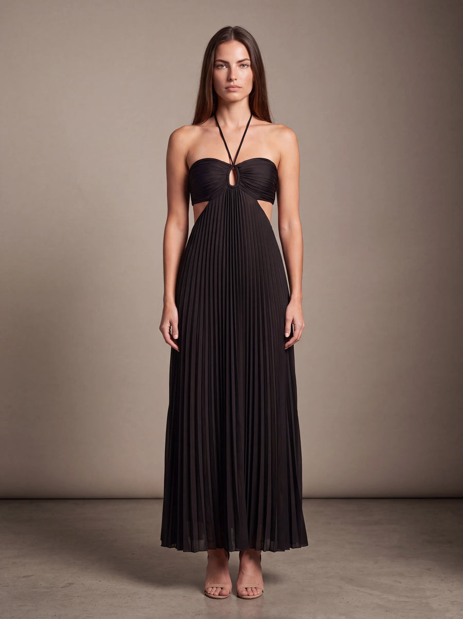SIENNA MAXI DRESS Midnight Noir studio front