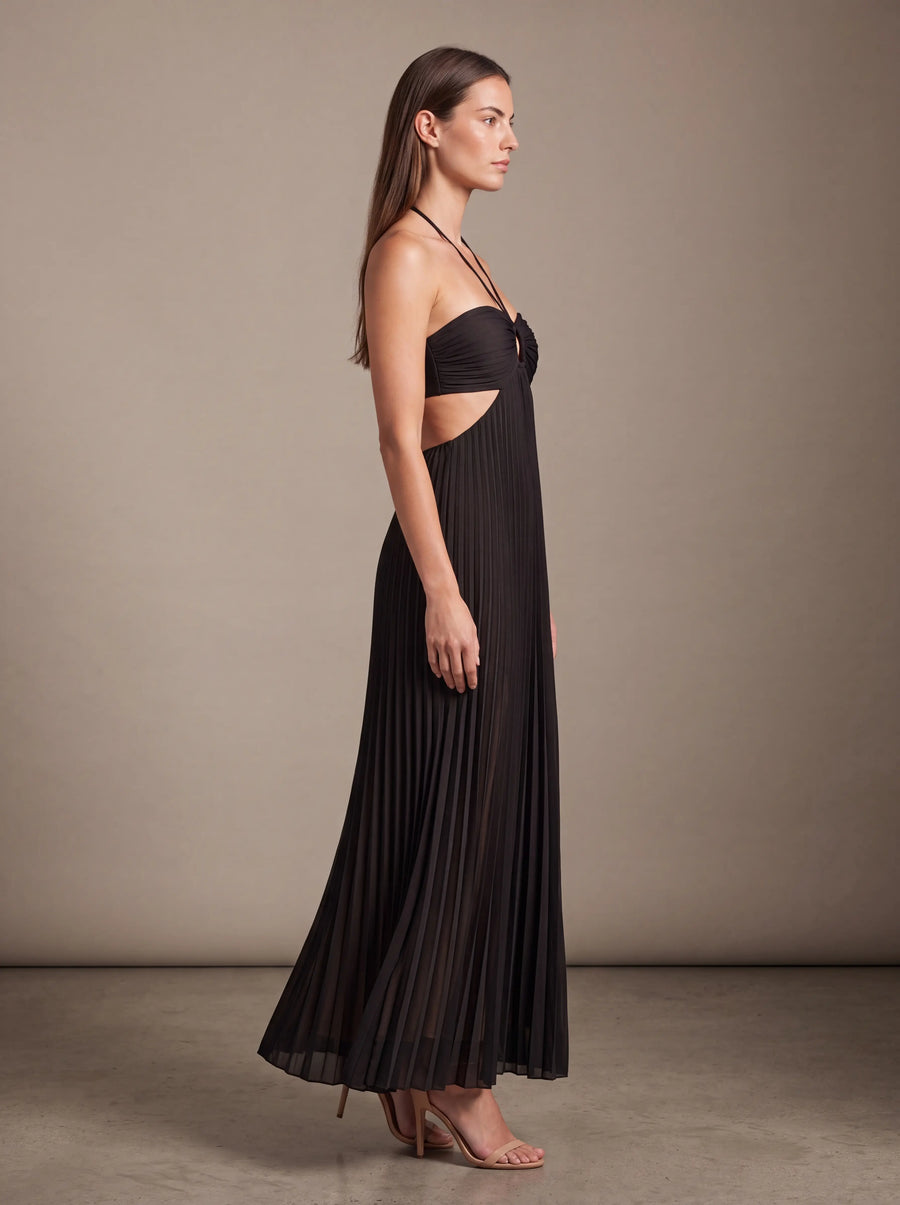SIENNA MAXI DRESS Midnight Noir studio side