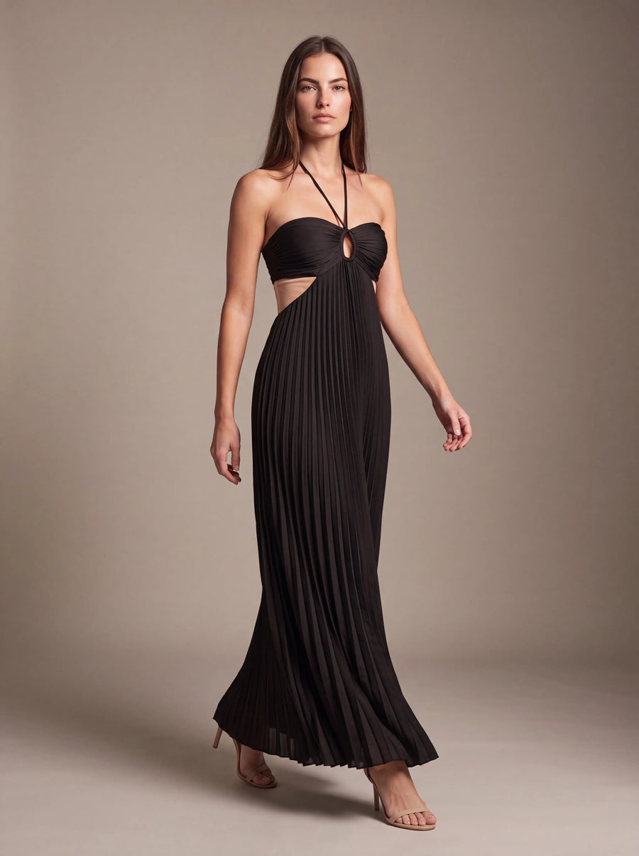 SIENNA MAXI DRESS Midnight Noir studio pose 1