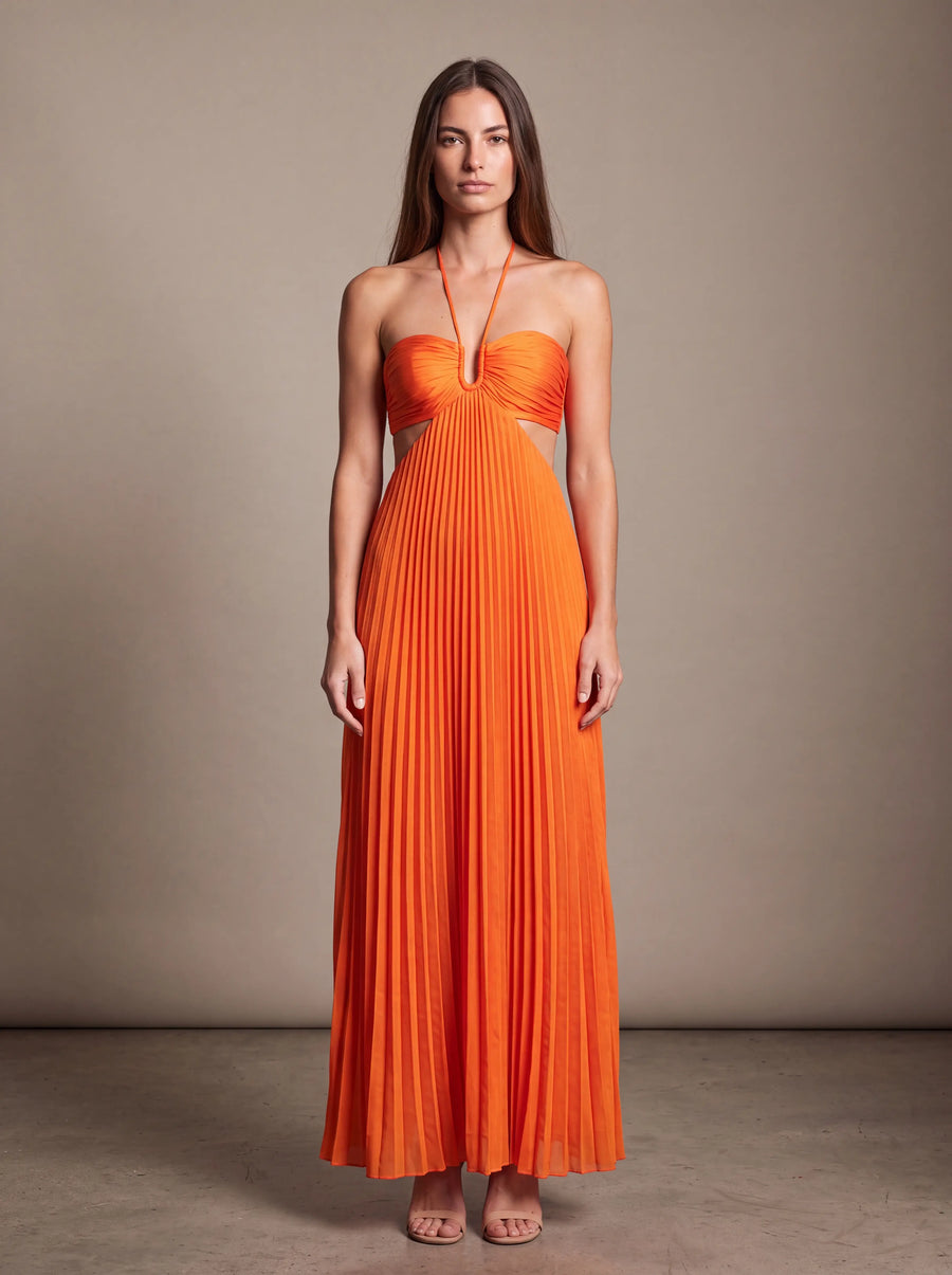 SIENNA MAXI DRESS Sunset Ember studio front
