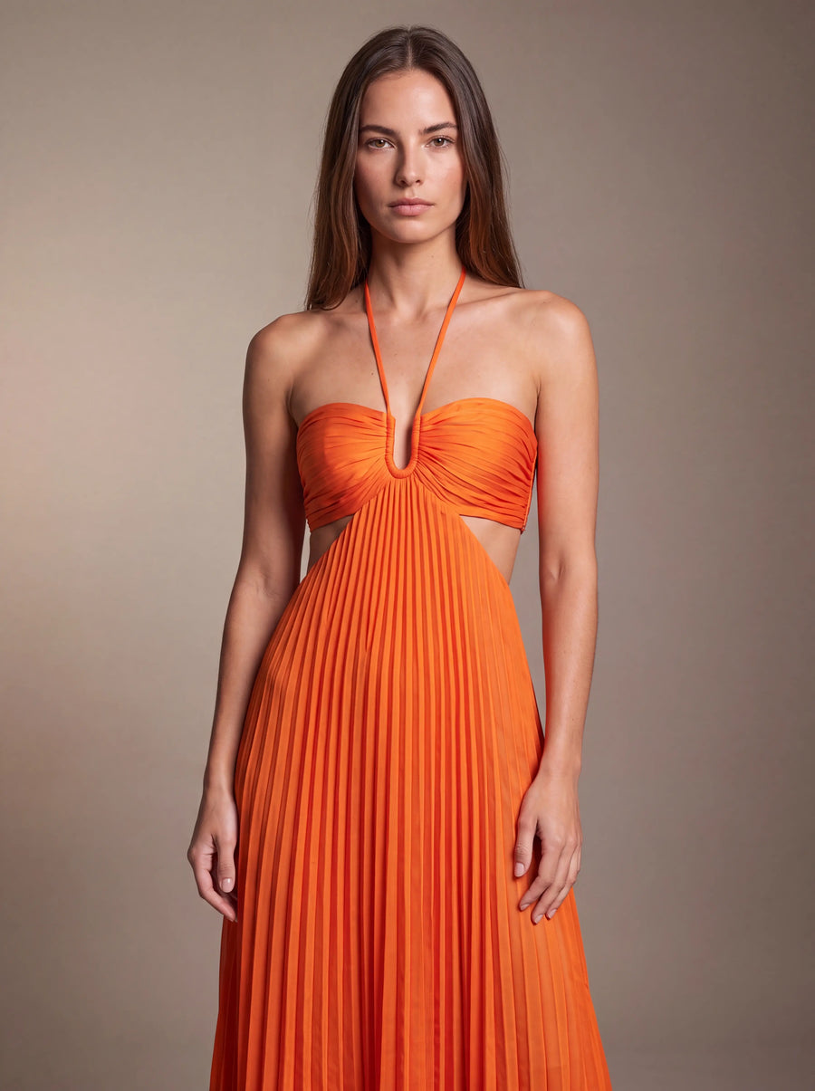 SIENNA MAXI DRESS Sunset Ember studio zoom