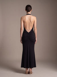 CLARA MAXI DRESS Black studio back