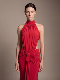 CLARA MAXI DRESS Red studio zoom