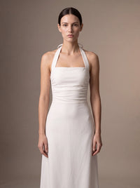 WHITNEY MIDI DRESS White studio zoom