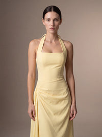 WHITNEY MIDI DRESS Lemon studio zoom