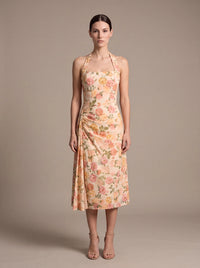 WHITNEY MIDI DRESS Sunset Floral studio front