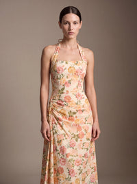 WHITNEY MIDI DRESS Sunset Floral studio zoom