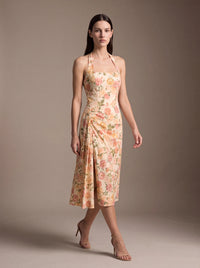WHITNEY MIDI DRESS Sunset Floral studio pose 1