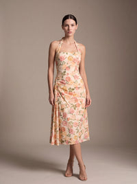 WHITNEY MIDI DRESS Sunset Floral studio pose 2