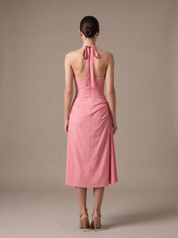 WHITNEY MIDI DRESS Pink studio back