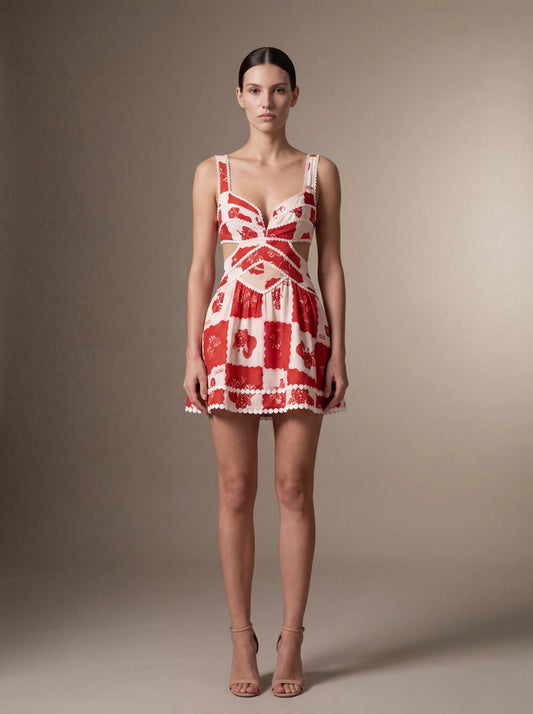 NASHI MINI DRESS Red studio front