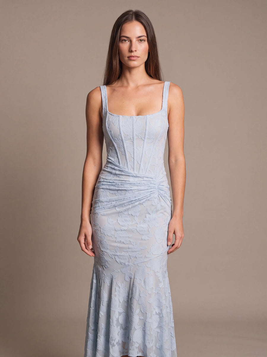 CAROL MAXI DRESS Blue studio zoom