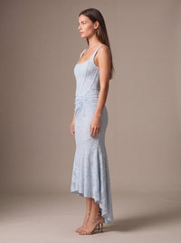 CAROL MAXI DRESS Blue studio side