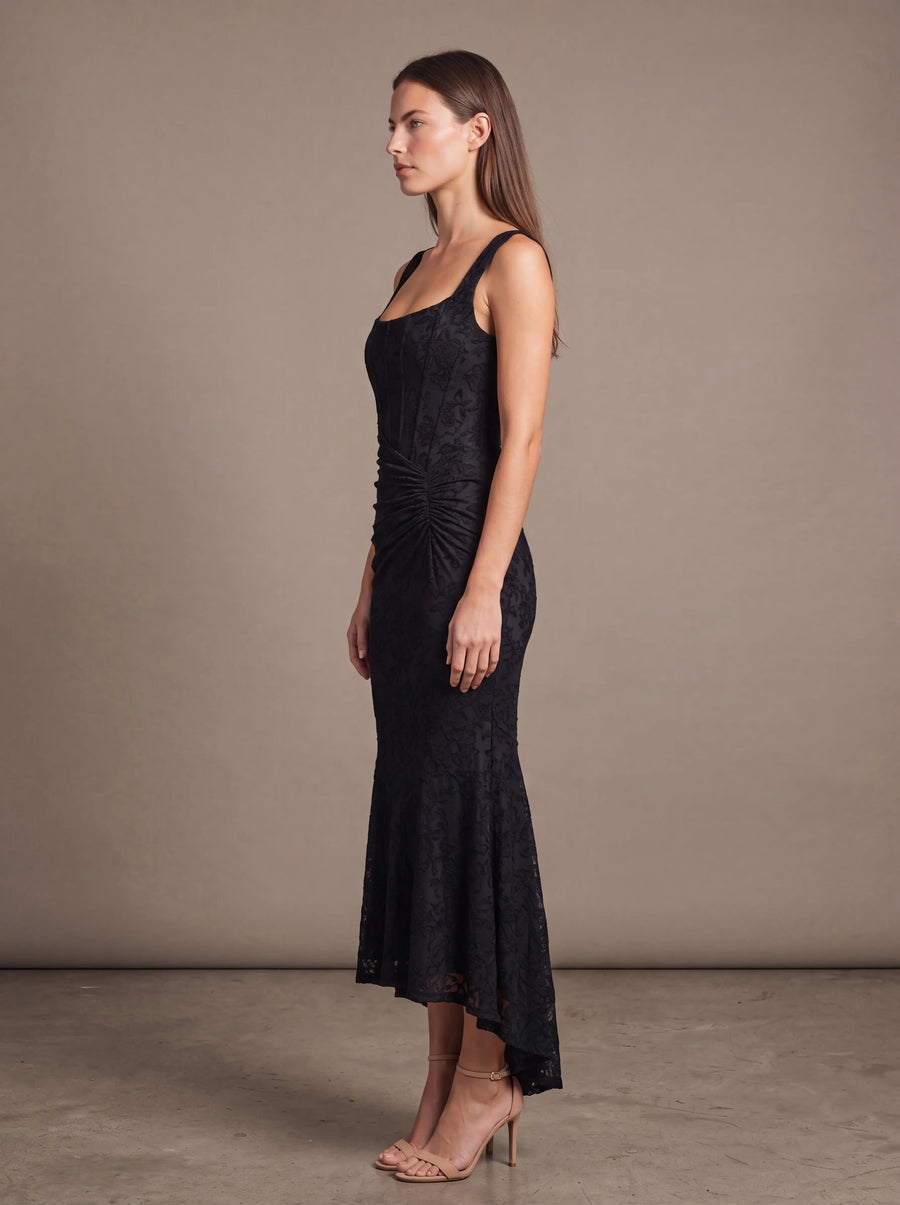 CAROL MAXI DRESS Black studio side