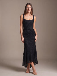 CAROL MAXI DRESS Black studio pose 2
