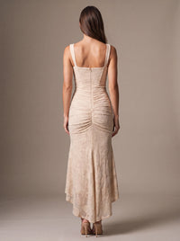 CAROL MAXI DRESS Beige studio back