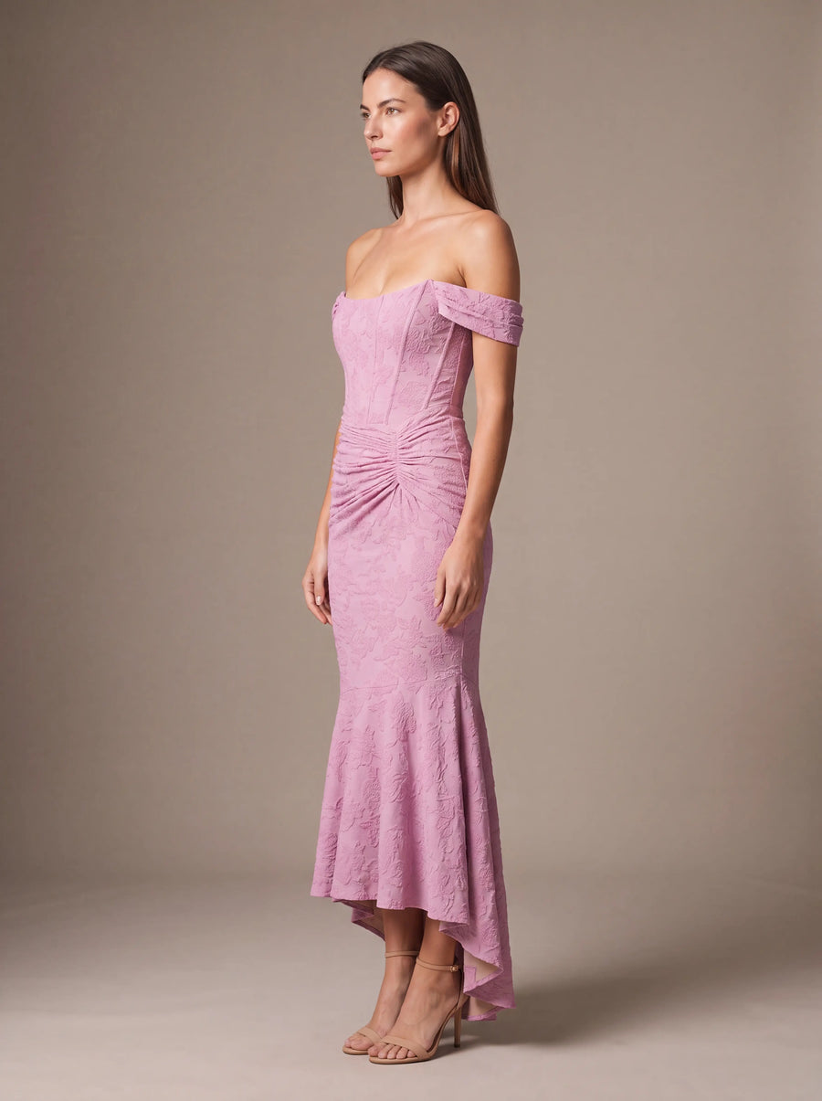 CAROL MAXI DRESS Pink studio side