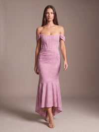 CAROL MAXI DRESS Pink studio pose 1