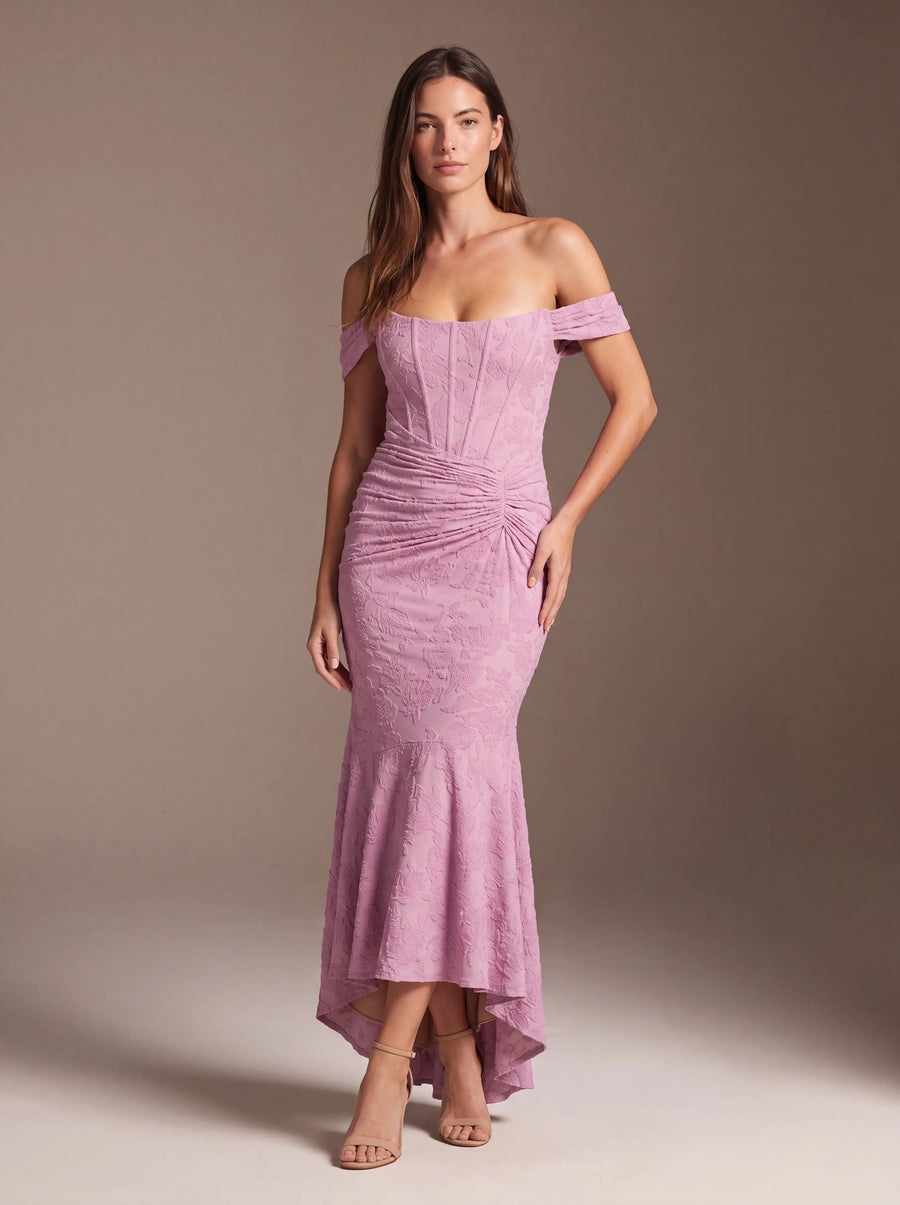 CAROL MAXI DRESS Pink studio pose 2