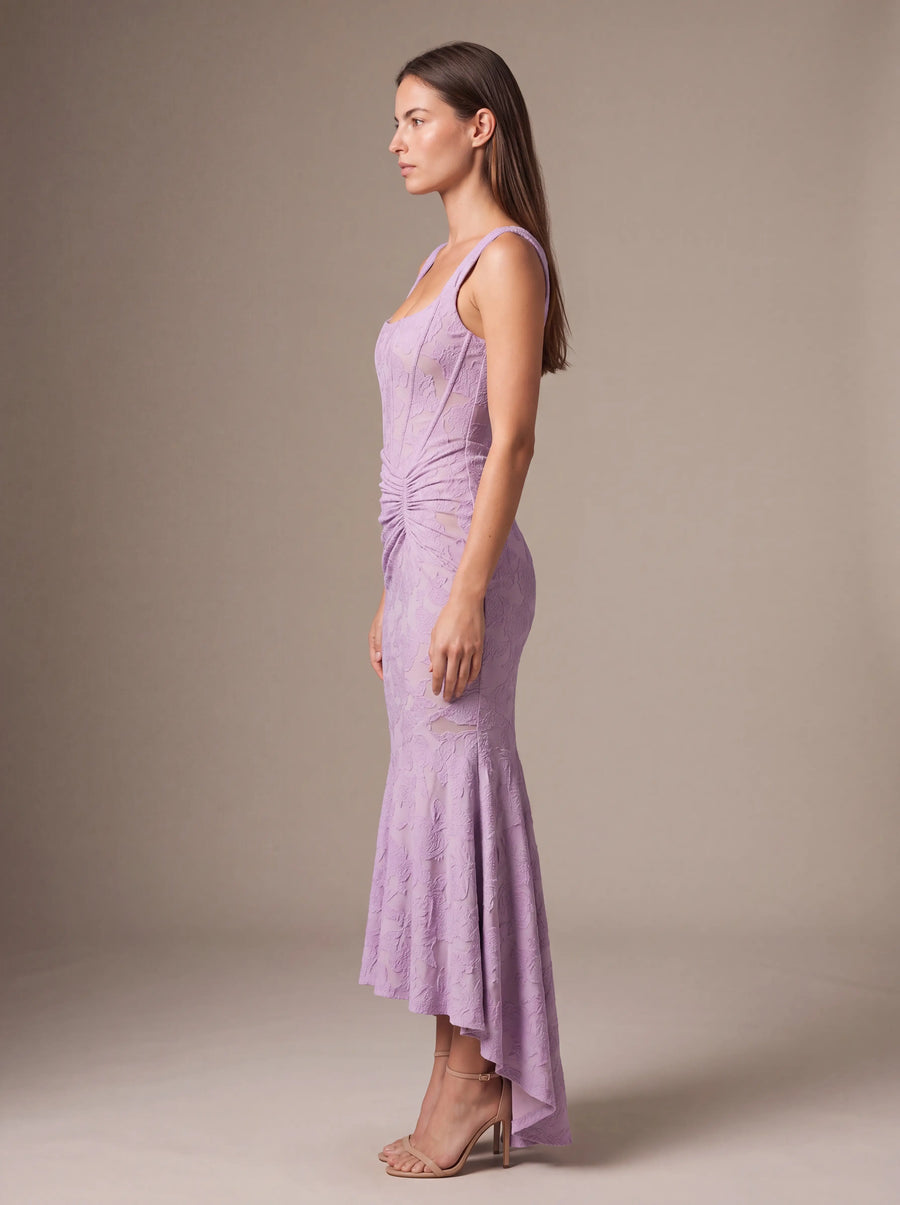 CAROL MAXI DRESS Purple studio side