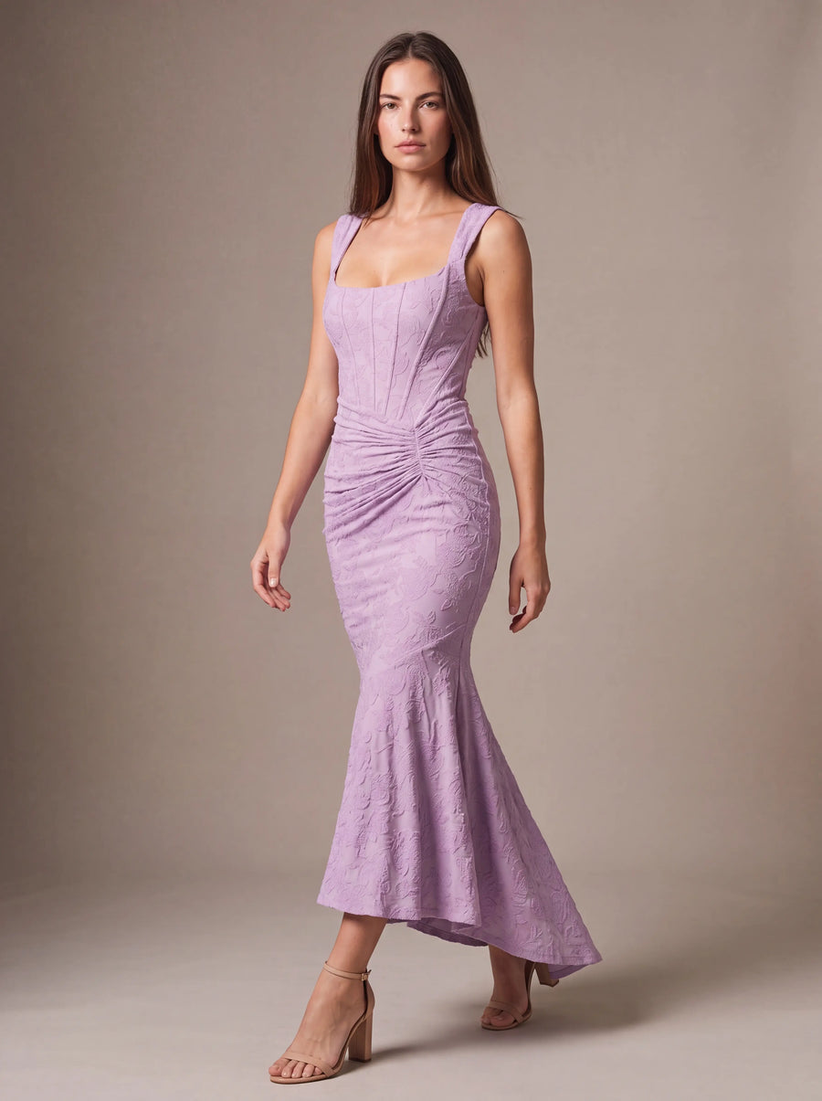 CAROL MAXI DRESS Purple studio pose 1