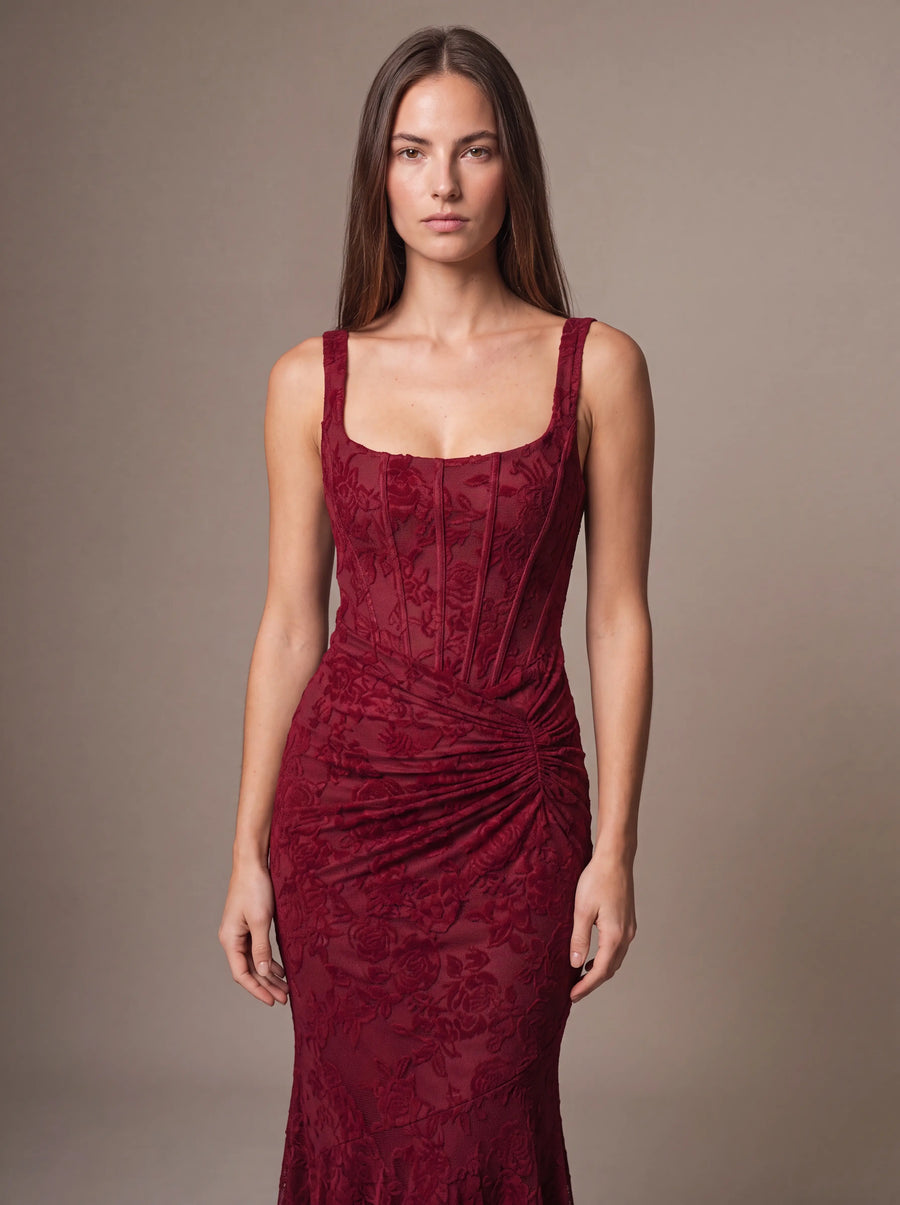 CAROL MAXI DRESS Red studio zoom