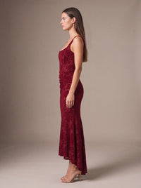 CAROL MAXI DRESS Red studio side