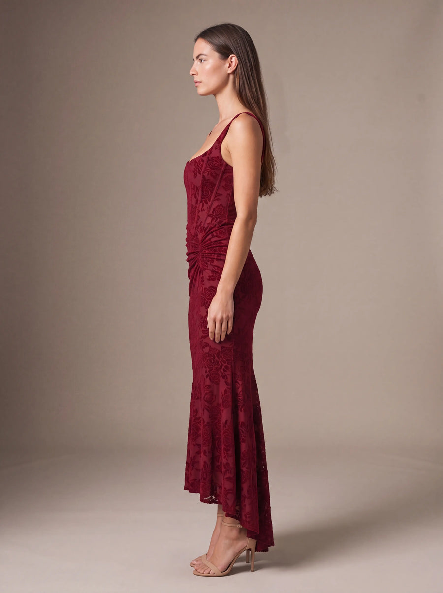 CAROL MAXI DRESS Red studio side