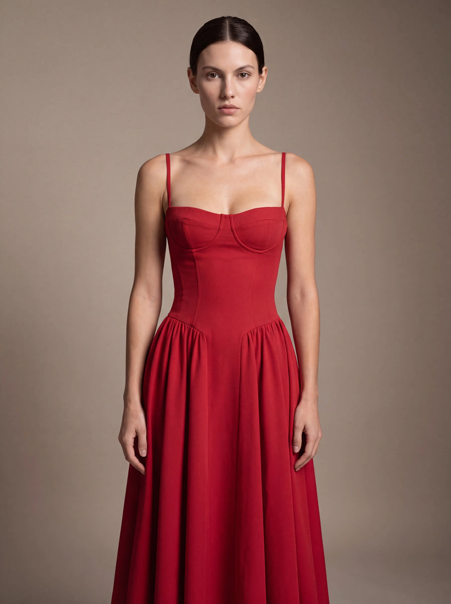 Bea Crimson Red Studio Zoom