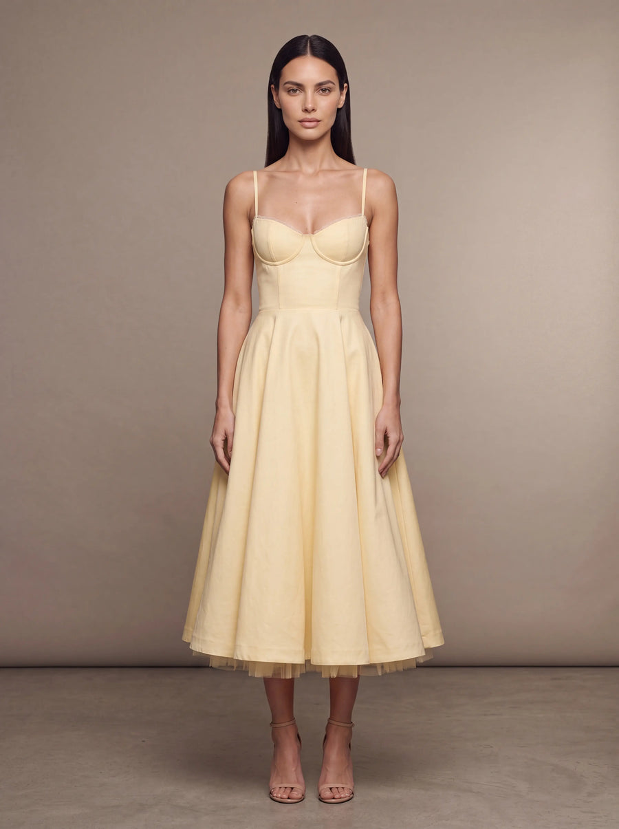 Amelie Butter Yellow Studio Front