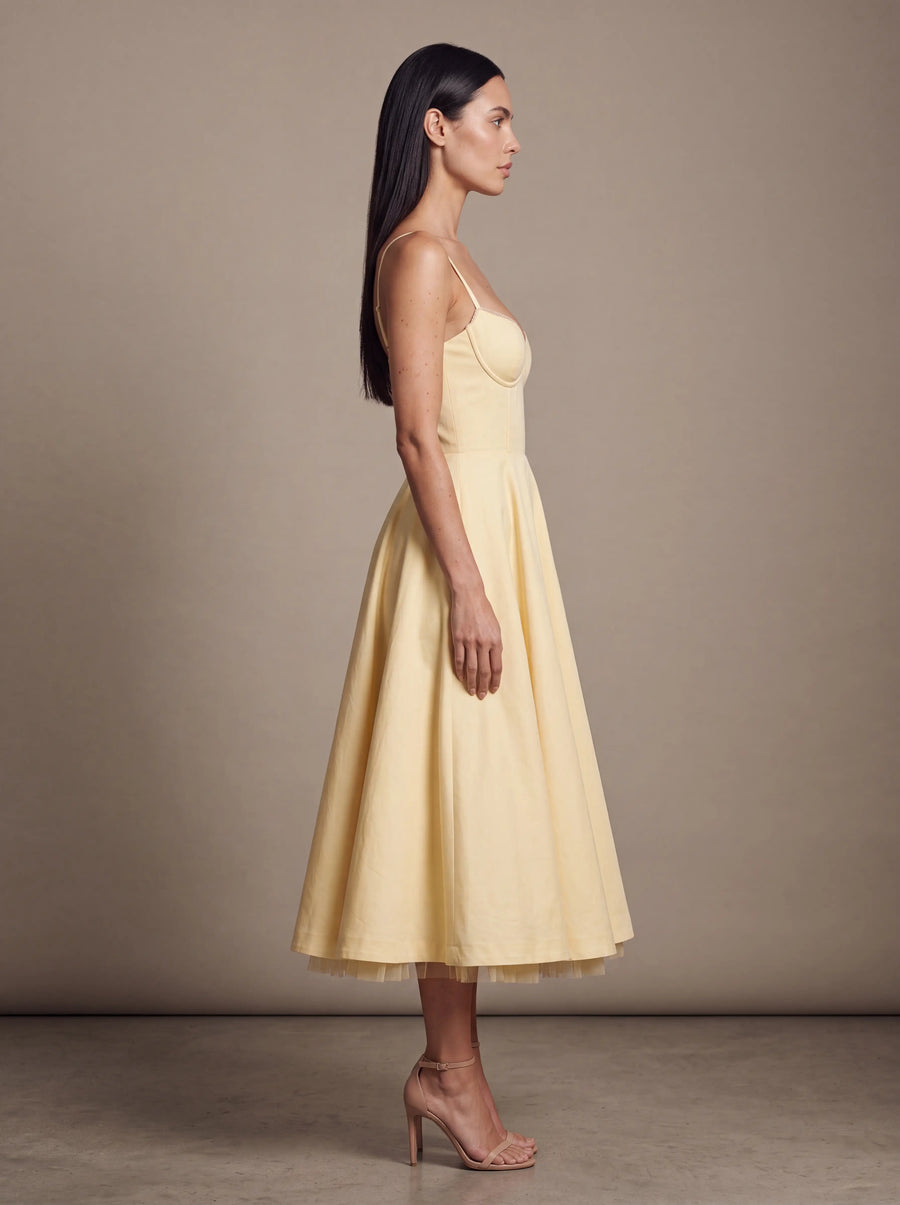 Amelie Butter Yellow Studio Side