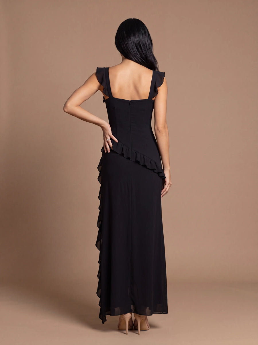 CLAIRE MAXI DRESS Black studio back