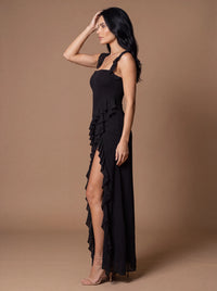 CLAIRE MAXI DRESS Black studio side