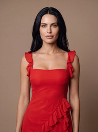 CLAIRE MAXI DRESS Red studio zoom