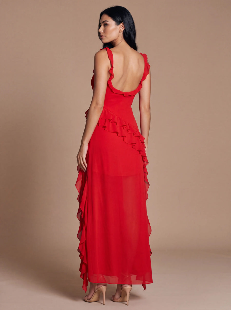 CLAIRE MAXI DRESS Red studio side