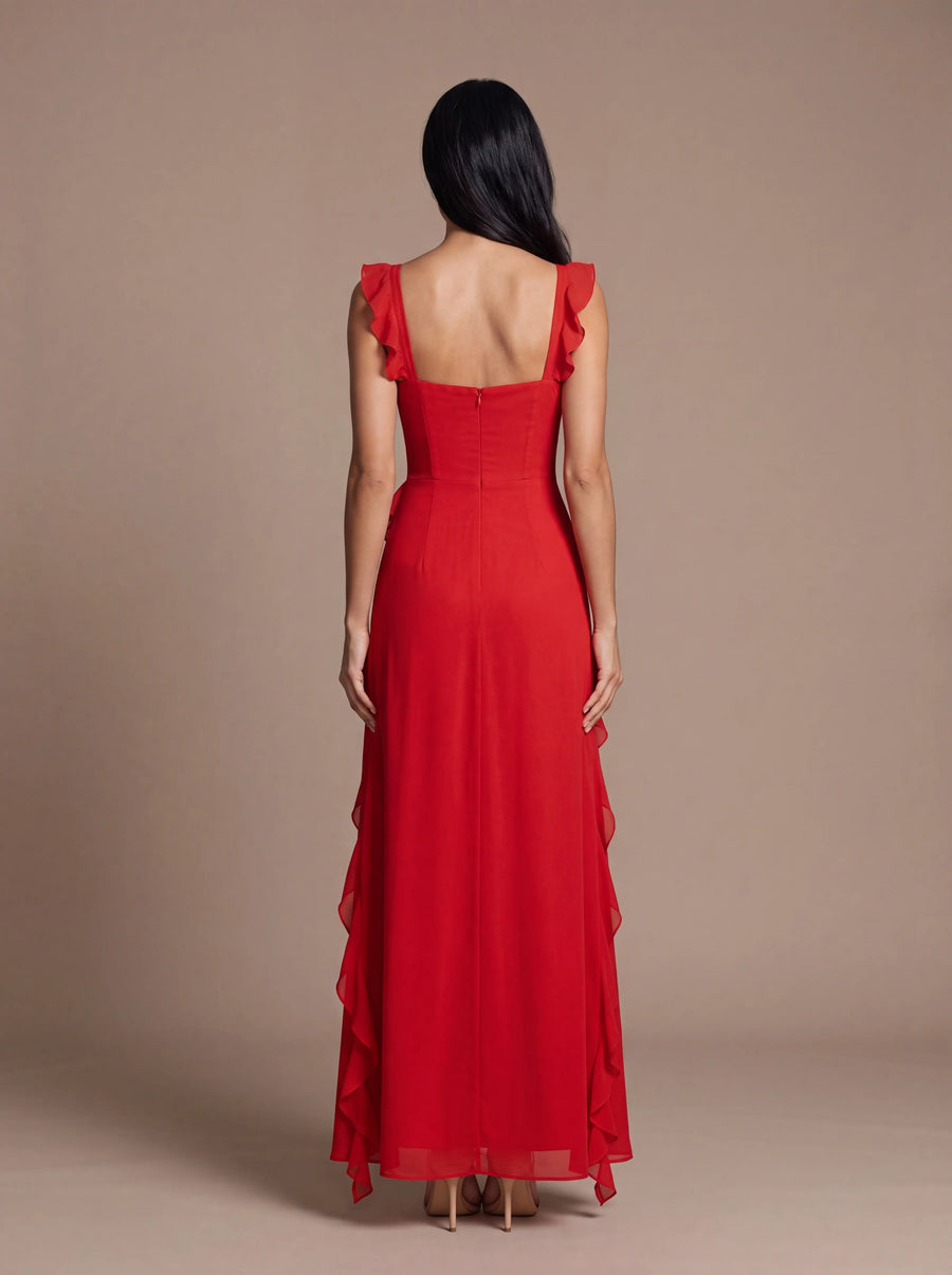 CLAIRE MAXI DRESS Red studio back