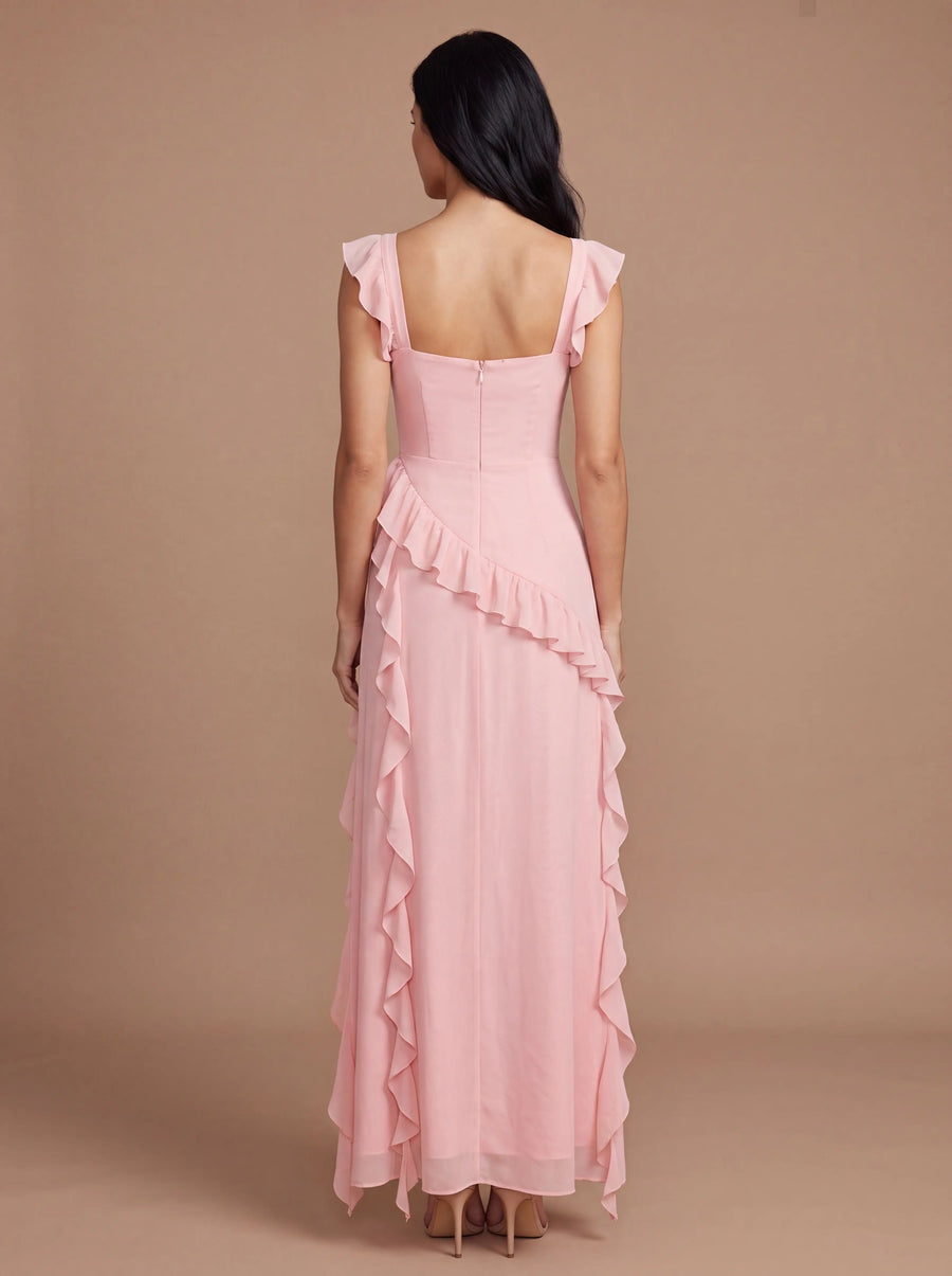 CLAIRE MAXI DRESS Pink studio back