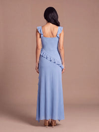 CLAIRE MAXI DRESS Blue studio back