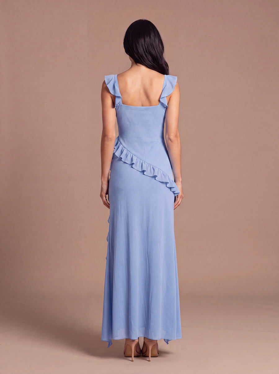 CLAIRE MAXI DRESS Blue studio back