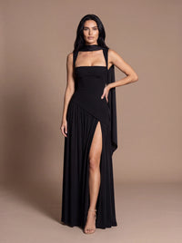 ELEANOR MAXI DRESS Black studio front