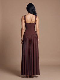 ELEANOR MAXI DRESS Plum Brown studio back
