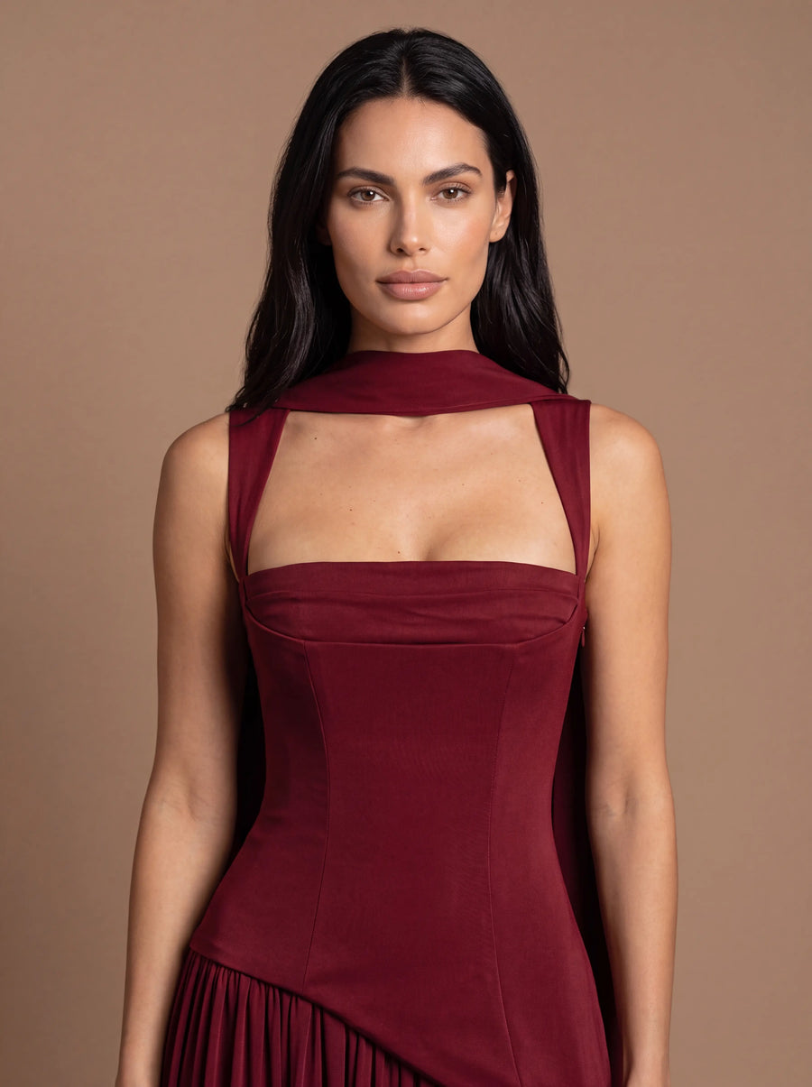 ELEANOR MAXI DRESS Cherry Lacquer studio zoom