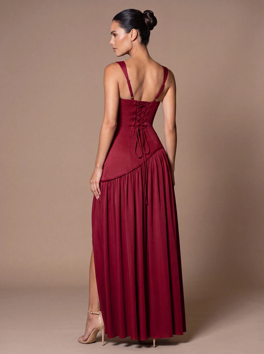 ELEANOR MAXI DRESS Cherry Lacquer studio back