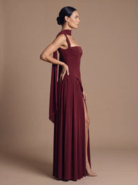 ELEANOR MAXI DRESS Cherry Lacquer studio side