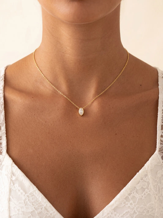 Marquise Solitaire Pendant Necklace