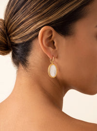 Gold Mother of Pearl Drop Earrings