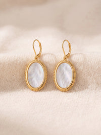 Gold Mother of Pearl Drop Earrings