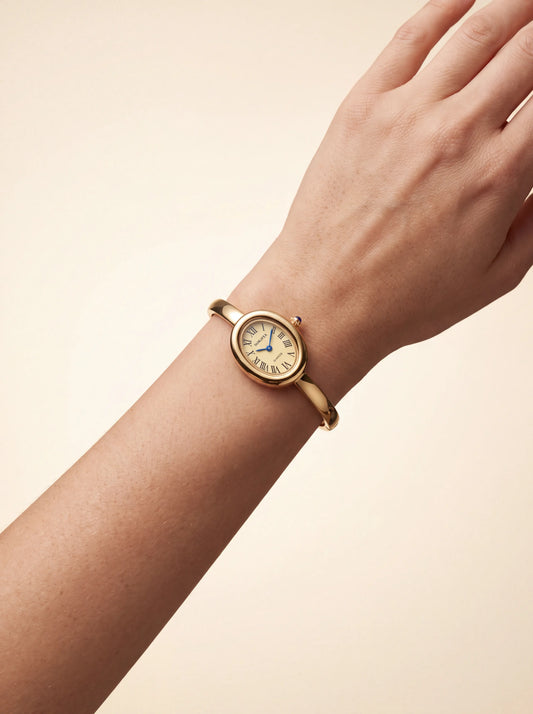 Luxury Gold Round Bracelet Watch