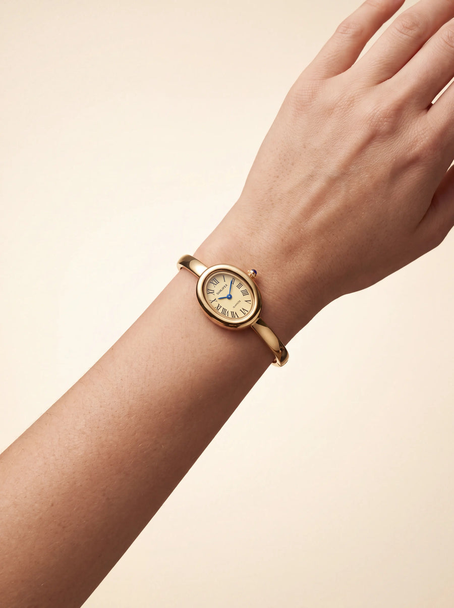 Luxury Gold Round Bracelet Watch